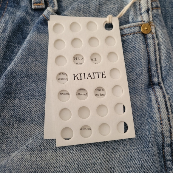 KHAITE Abigail Straight-Leg Jeans High Waist Cropped Blue Size 26 - Picture 6 of 11